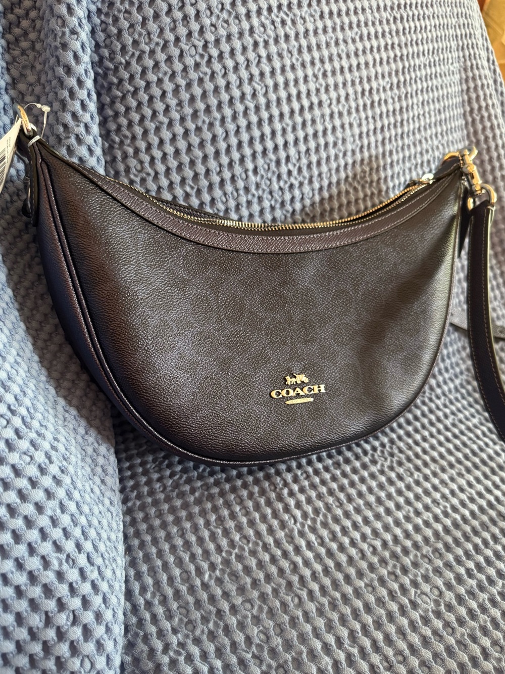 Coach Black Crescent Crossbody Bag with Gold Hardware